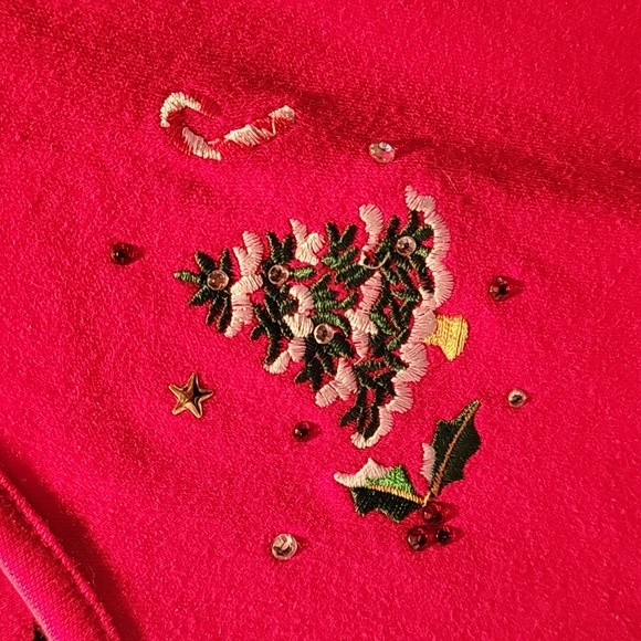 Quacker Factory Christmas top, long sleeves. Beautifully embellished, size 2x. - Picture 2 of 4